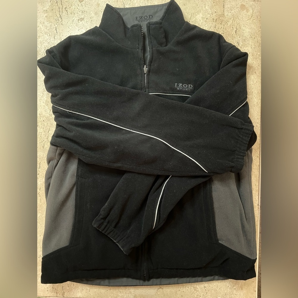 Y2K IZOD Reversable Fleece/Windbreaker Jacket Size Medium